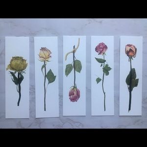 Floral bookmarks without plastic sleeve and tassel